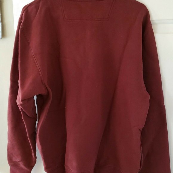 L.L. Bean Quarter Zip Vintage Pullover Red Maroon Men's Size Medium Cotton - Picture 4 of 7